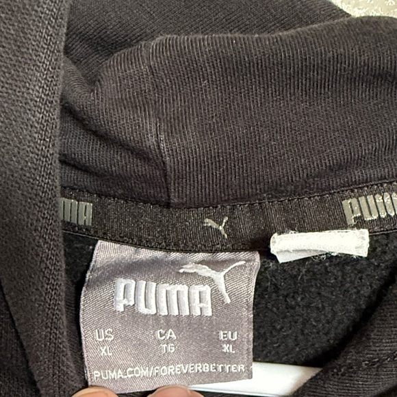 Puma Black White Gray Tri-Block Pullover Hoodie - Picture 6 of 6